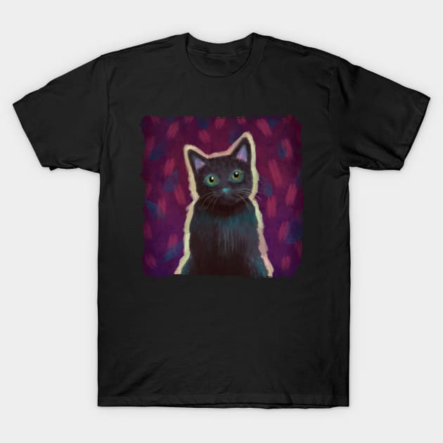 Black kitty portrait T-Shirt by DearTreehouse